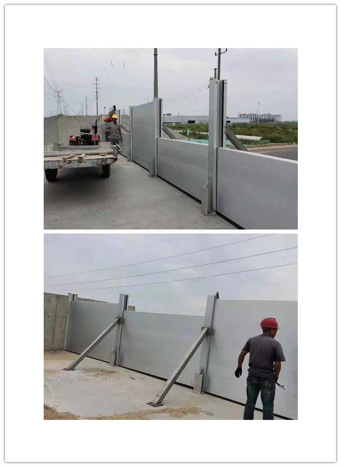 良成铝合金防洪墙潍坊河道堤岸防汛项目已安装